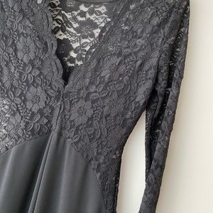 Long sleeve lace gown